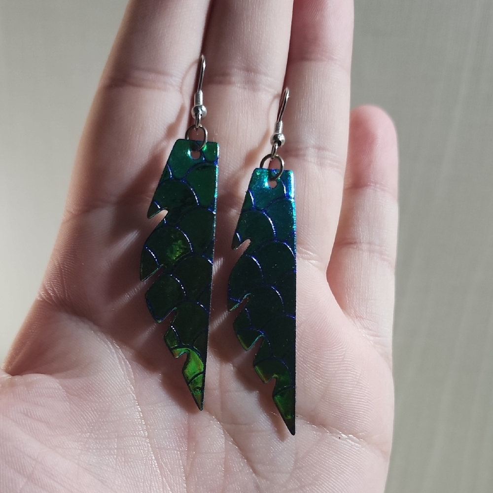 Green Leaf Earrings